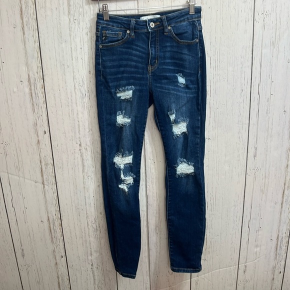 KanCan Distressed Skinny Jeans Size 24 - Picture 1 of 6